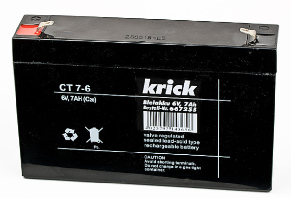 667255 Bleiakku 6V/7,2Ah 151x34x100 mm